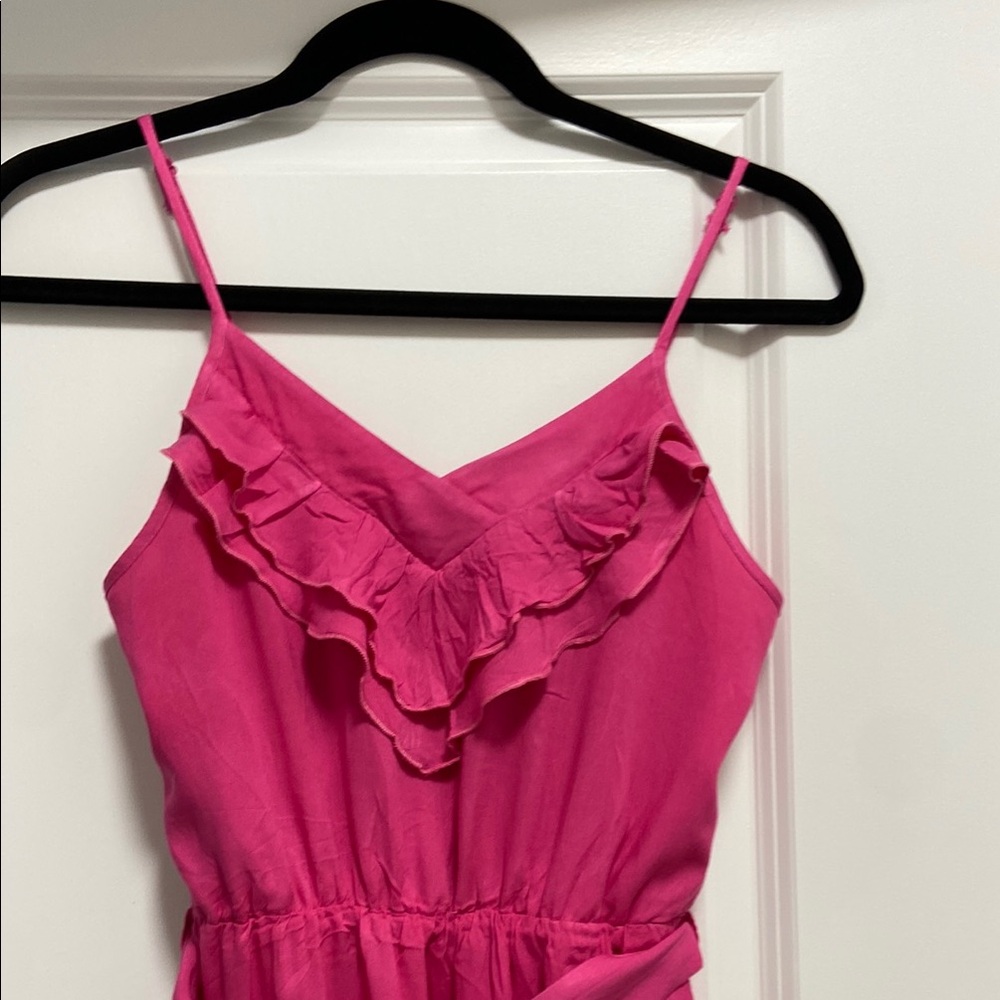 Pink Ruffle Spaghetti Strap Dress - Picture 2 of 5